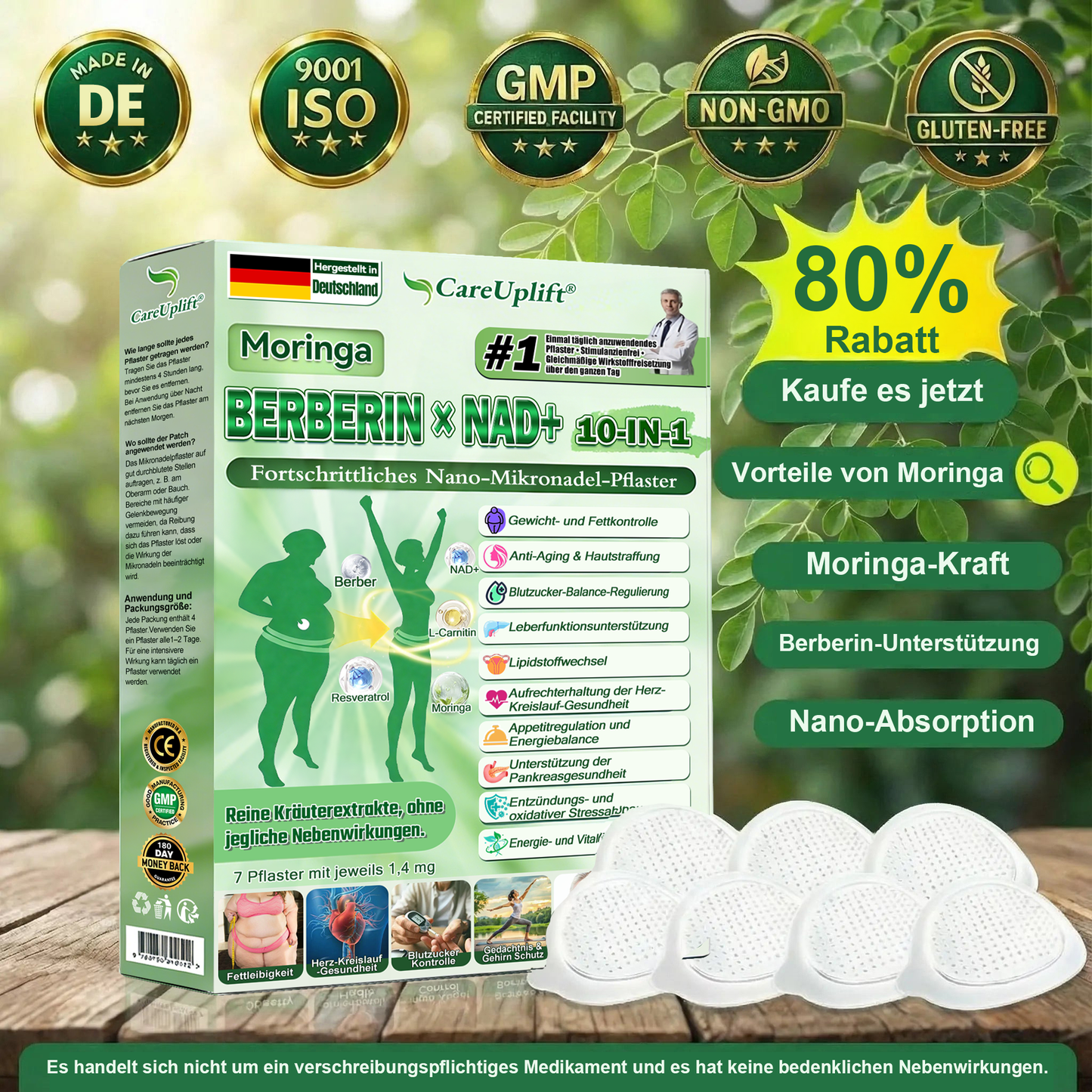 🧑‍⚕️ 𝐎𝐟𝐟𝐢𝐜𝐢𝐚𝐥𝐞𝐫 𝐃𝐞𝐮𝐭𝐬𝐜𝐡𝐥𝐚𝐧𝐝-𝐒𝐡𝐨𝐩 | 🇩🇪 𝐂𝐚𝐫𝐞𝐔𝐩𝐥𝐢𝐟𝐭® Moringa · Berberin × NAD+ 𝟏𝟎-𝐢𝐧-𝟏 𝐀𝐝𝐯𝐚𝐧𝐜𝐞𝐝 𝐍𝐚𝐧𝐨-𝐌𝐢𝐤𝐫𝐨𝐧𝐚𝐝𝐞𝐥-𝐏𝐚𝐭𝐜𝐡 — 𝐄𝐢𝐧𝐦𝐚𝐥 𝐭ä𝐠𝐥𝐢𝐜𝐡, 𝐬𝐢𝐜𝐡𝐭𝐛𝐚𝐫𝐞 𝐄𝐫𝐠𝐞𝐛𝐧𝐢𝐬𝐬𝐞 𝐢𝐧 𝟕 𝐓𝐚𝐠𝐞𝐧